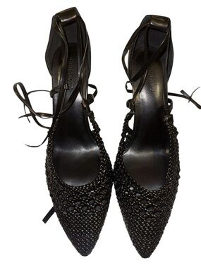 NIB Size 12 Fashion to Figure Black Woven Pointed-Toe Women's Heels